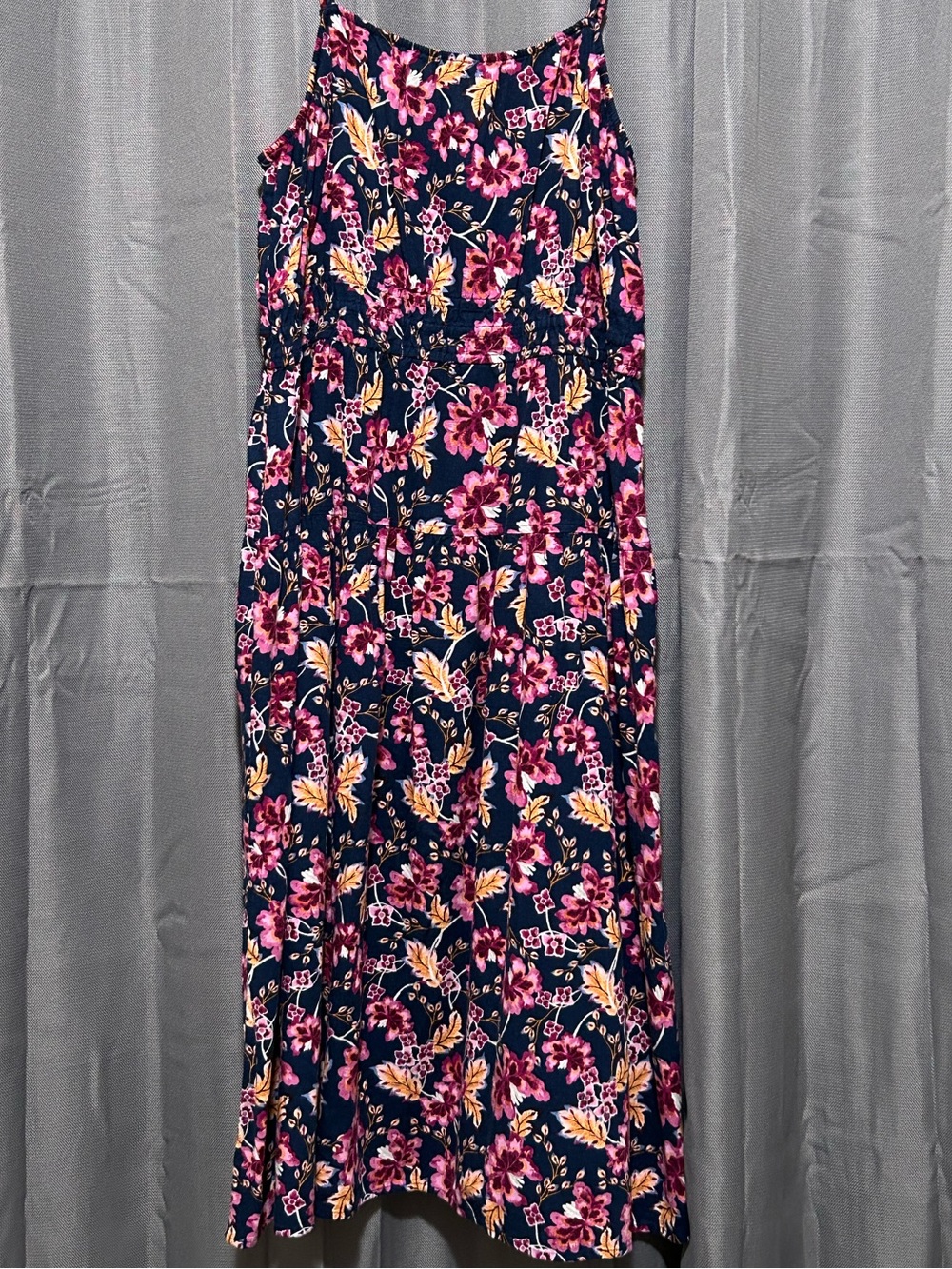 Old Navy Cami Smocked Navy Floral Dress